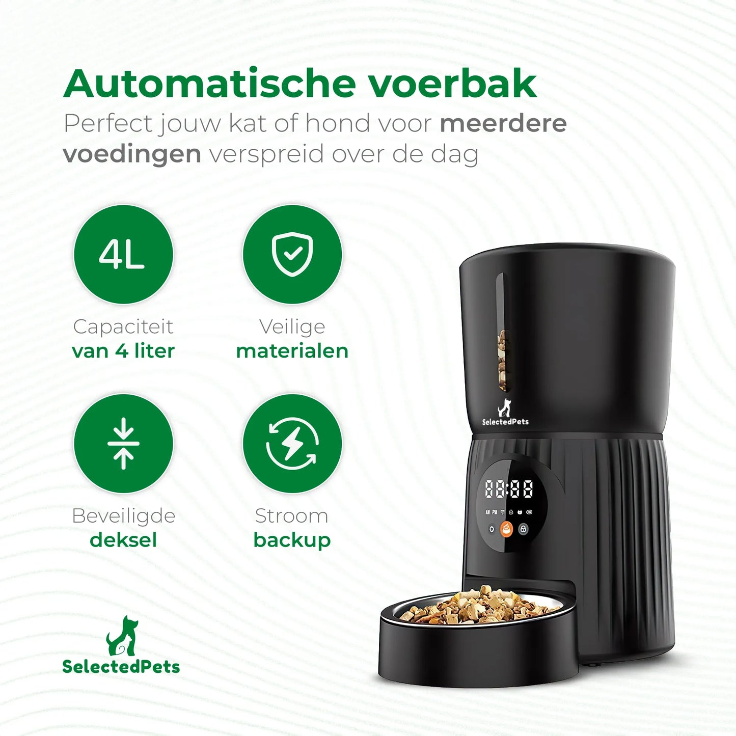 SelectedPets automatische voerbak Wifi USP's
