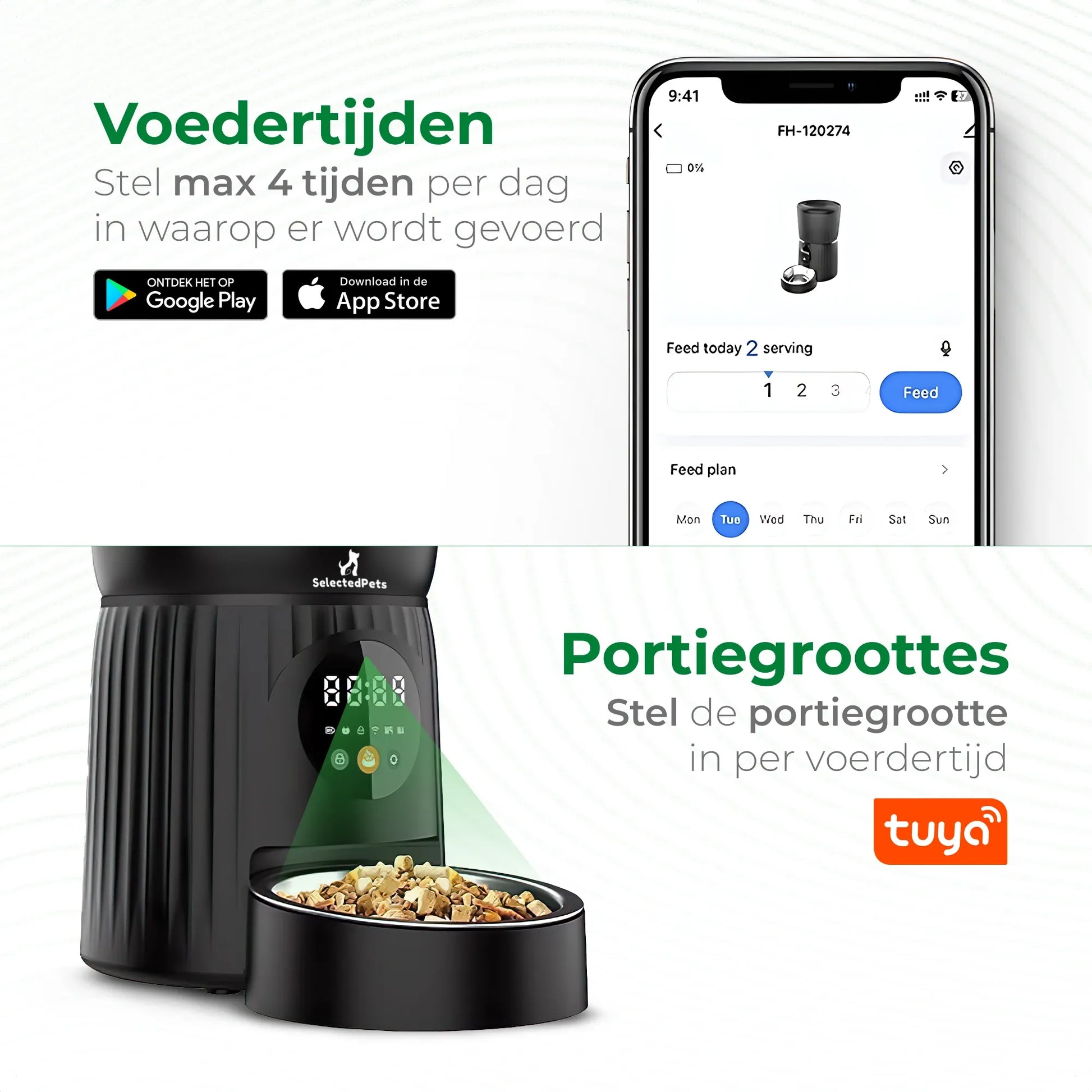 SelectedPets automatische voerbak Wifi voedertijden
