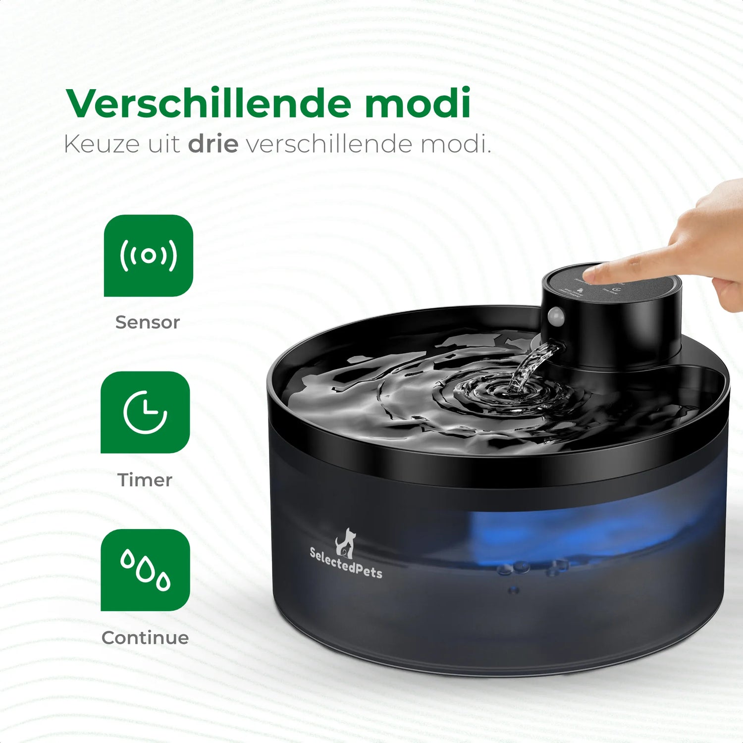 SelectedPets automatische drinkfontein modi