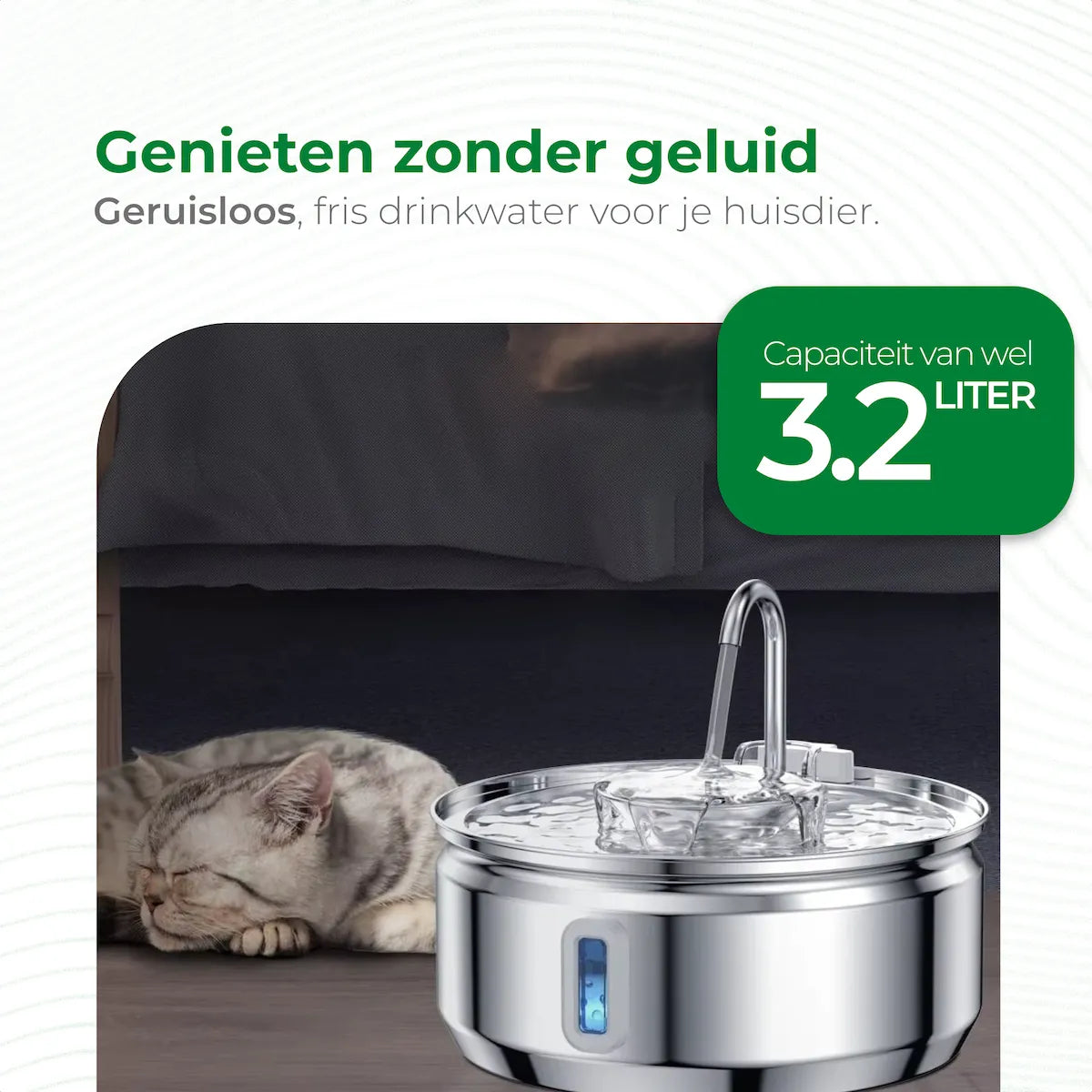 Drinkfontein RVS 3.2L inhoud