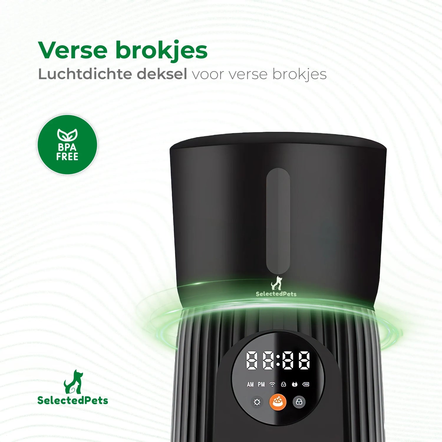 SelectedPets automatische voerbak Wifi luchtdichte deksel