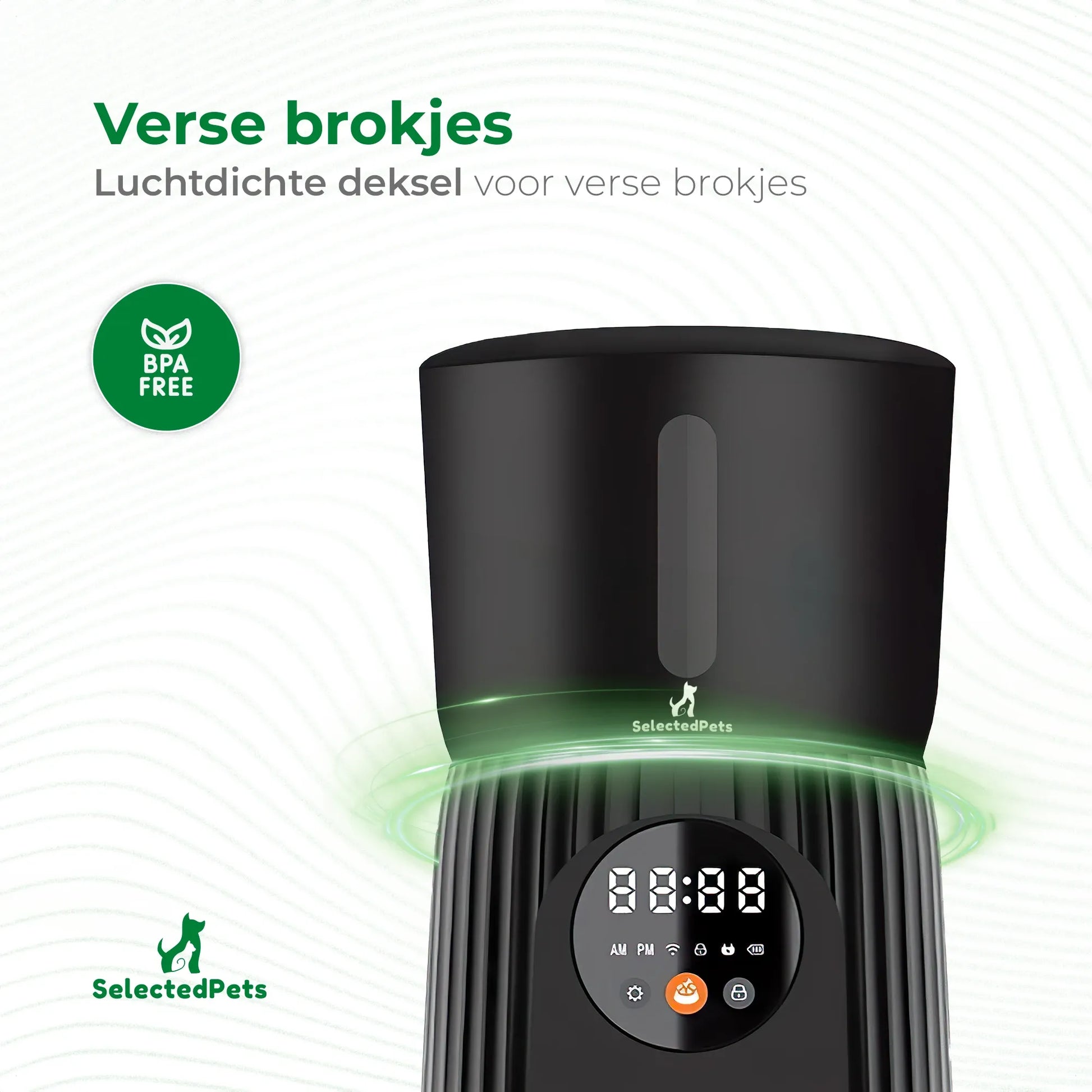 SelectedPets automatische voerbak Wifi luchtdichte deksel