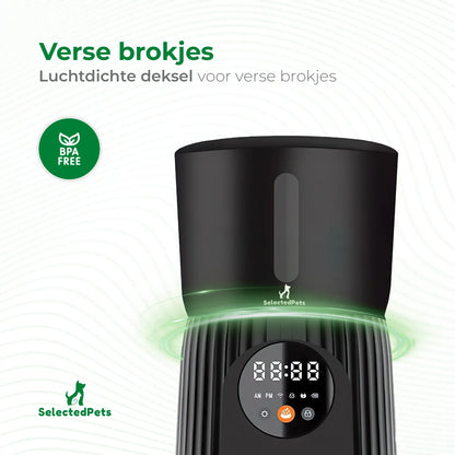 SelectedPets automatische voerbak Wifi luchtdichte deksel
