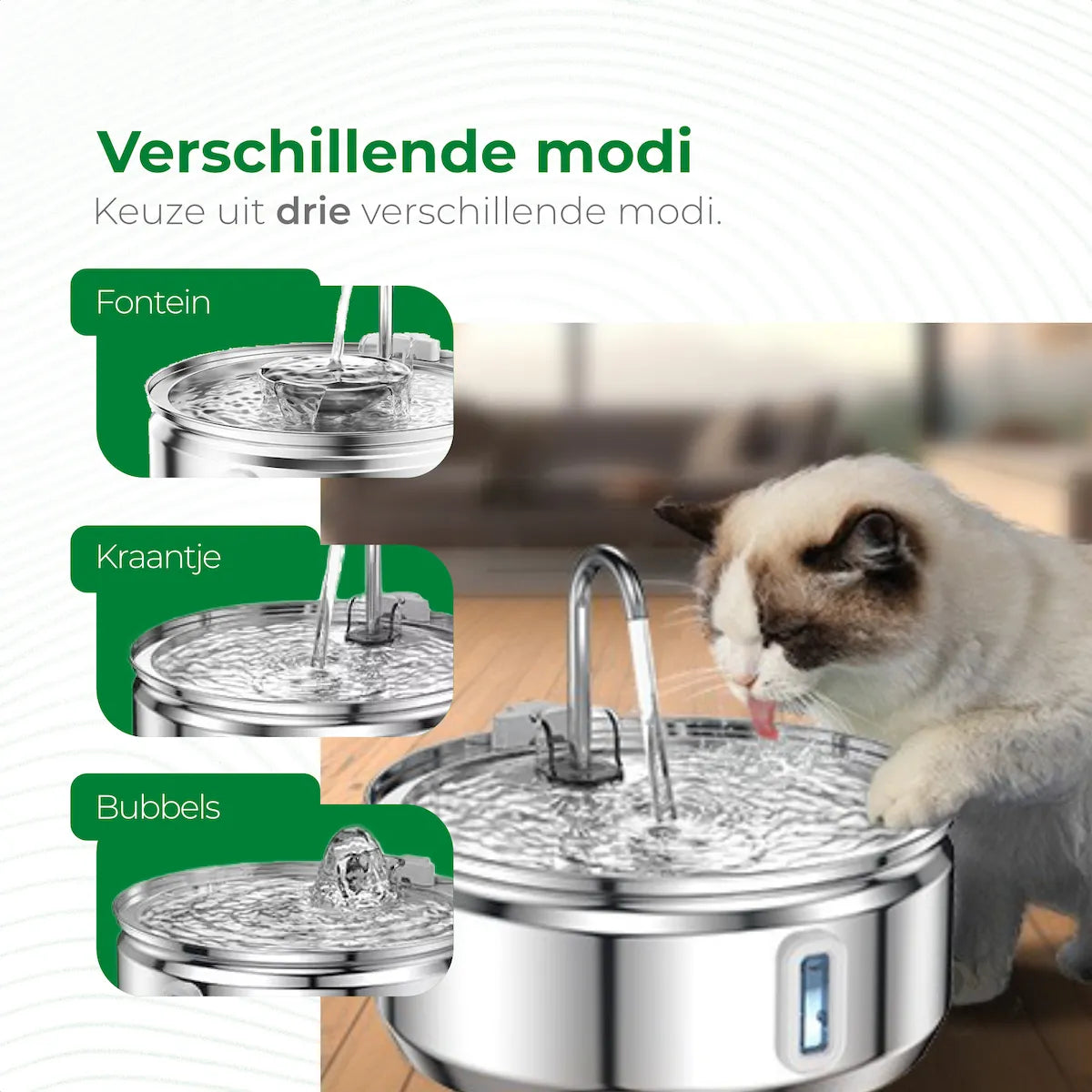 Drinkfontein RVS 3.2L modi
