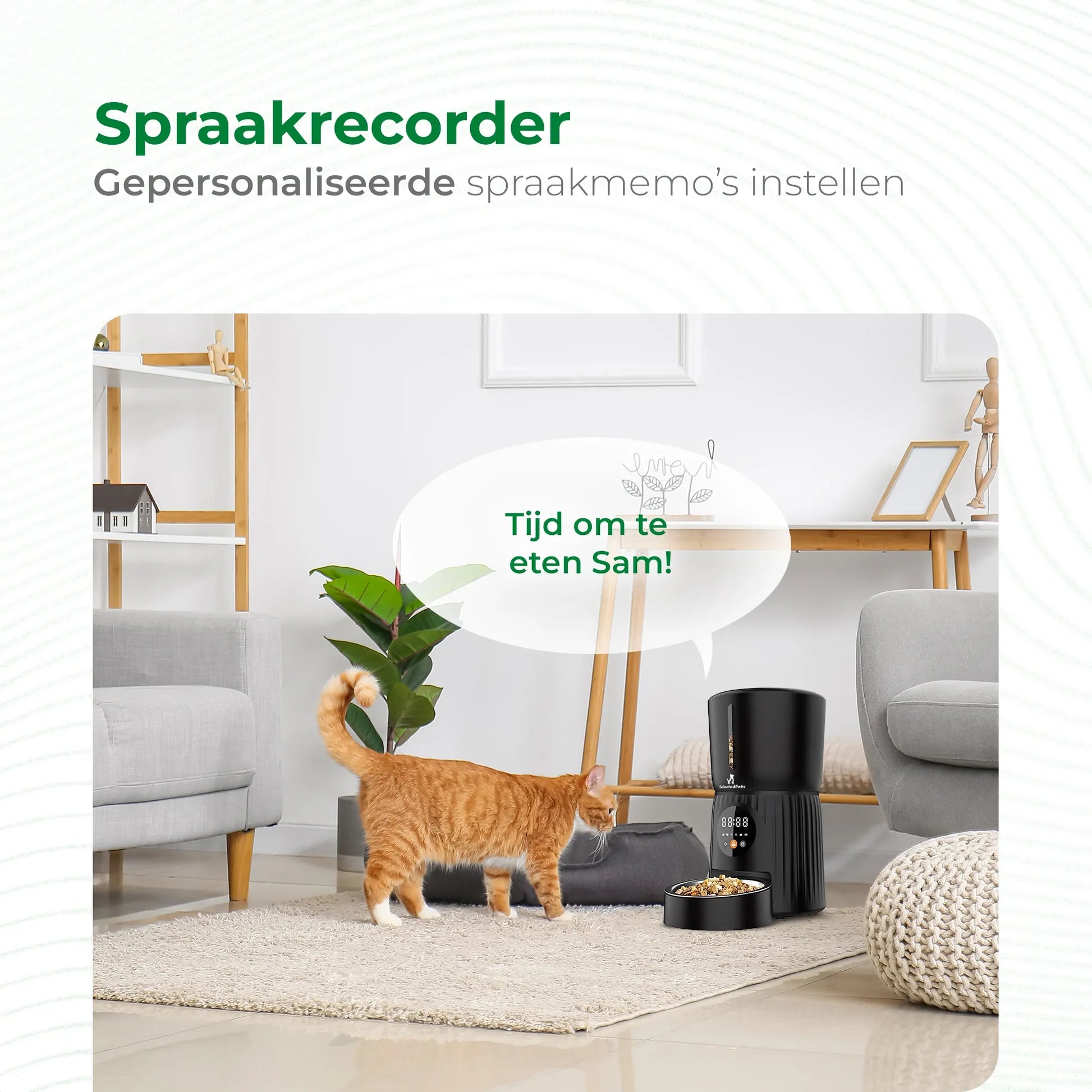 SelectedPets automatische voerbak Wifi spraakrecorder