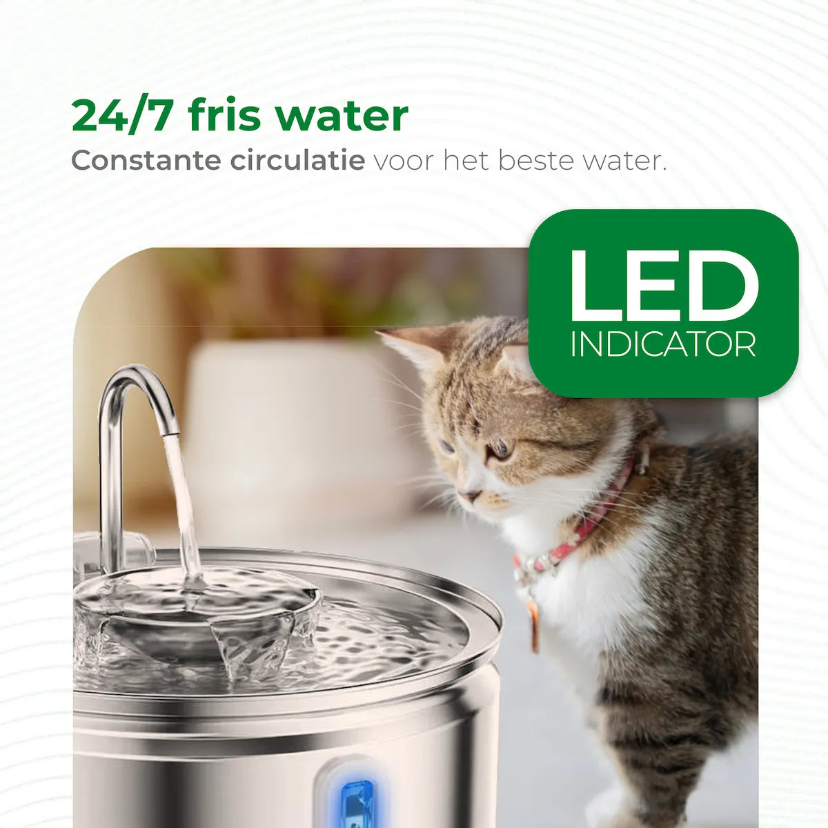 Drinkfontein RVS 3.2L circulatie van water