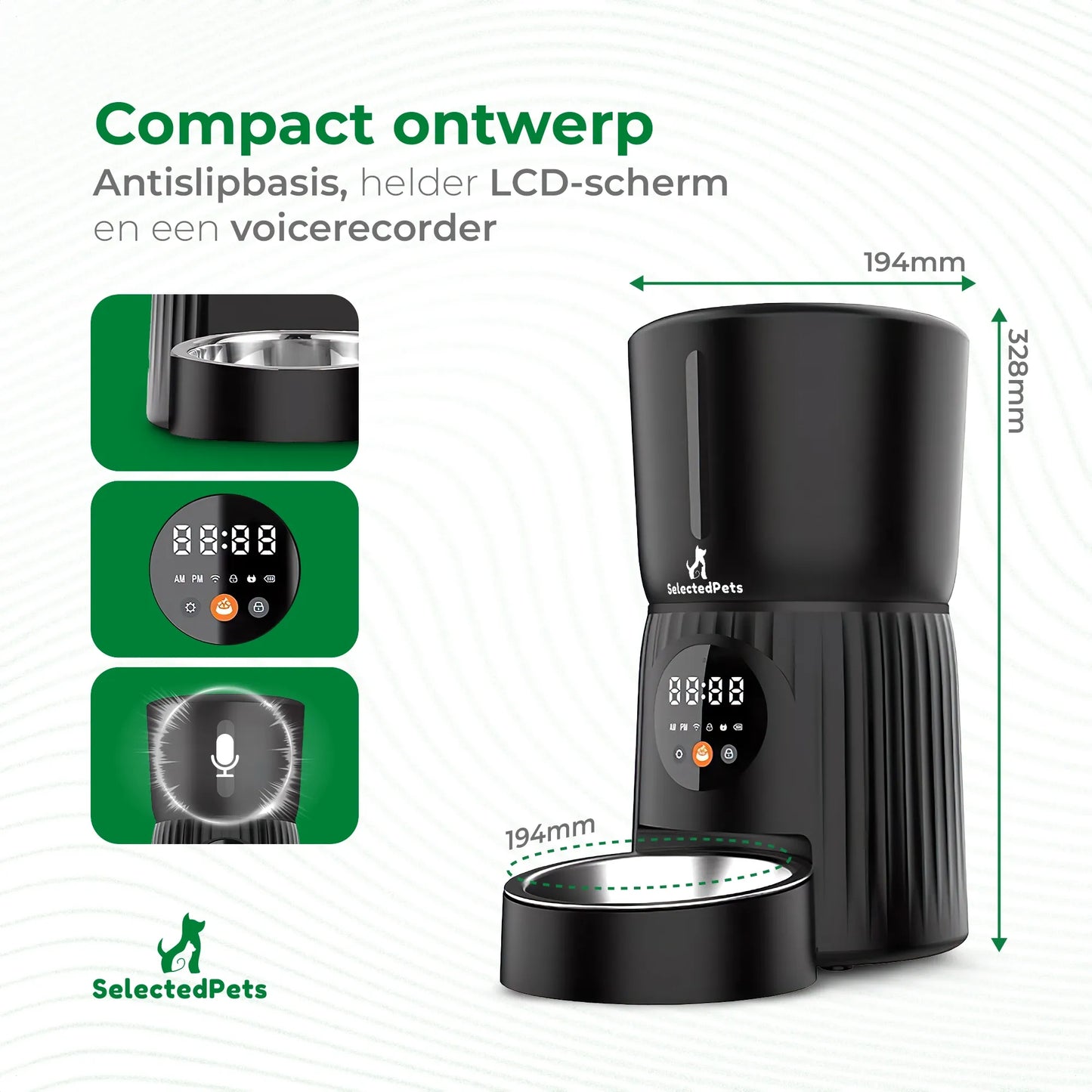 SelectedPets automatische voerbak Wifi ontwerp
