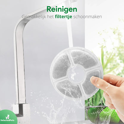SelectedPets Drinkfontein kat filter reinigen